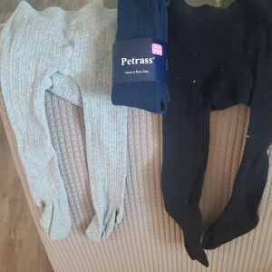 PETRASS LEGGINGS WITH FEET. 3 Pair - White, Black & Navy.